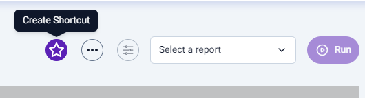 Select the star icon to open the Create Shortcut dialog.